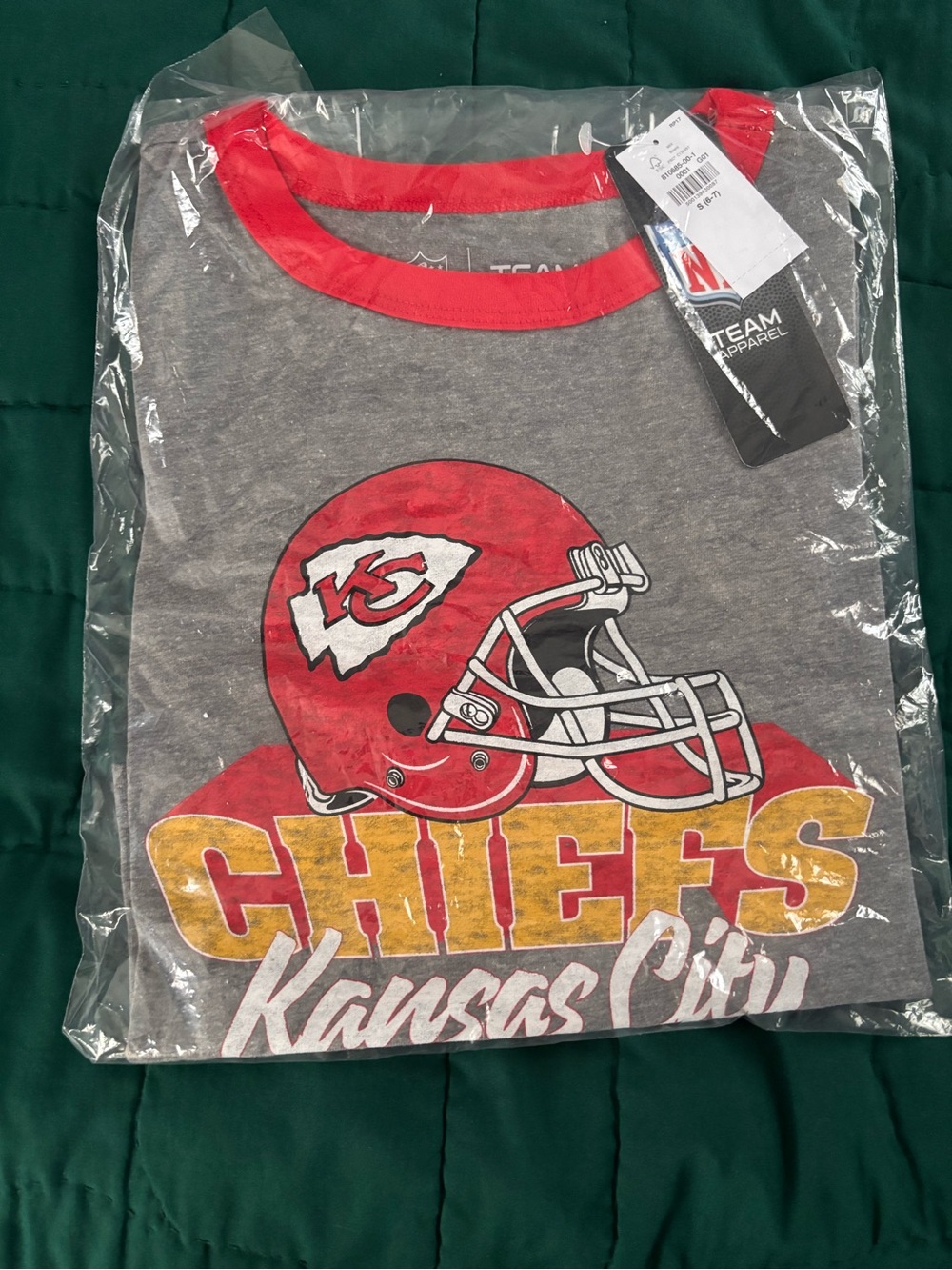 NFL Kids Kansas City Chiefs Grey & Red Short Sleeve Tee